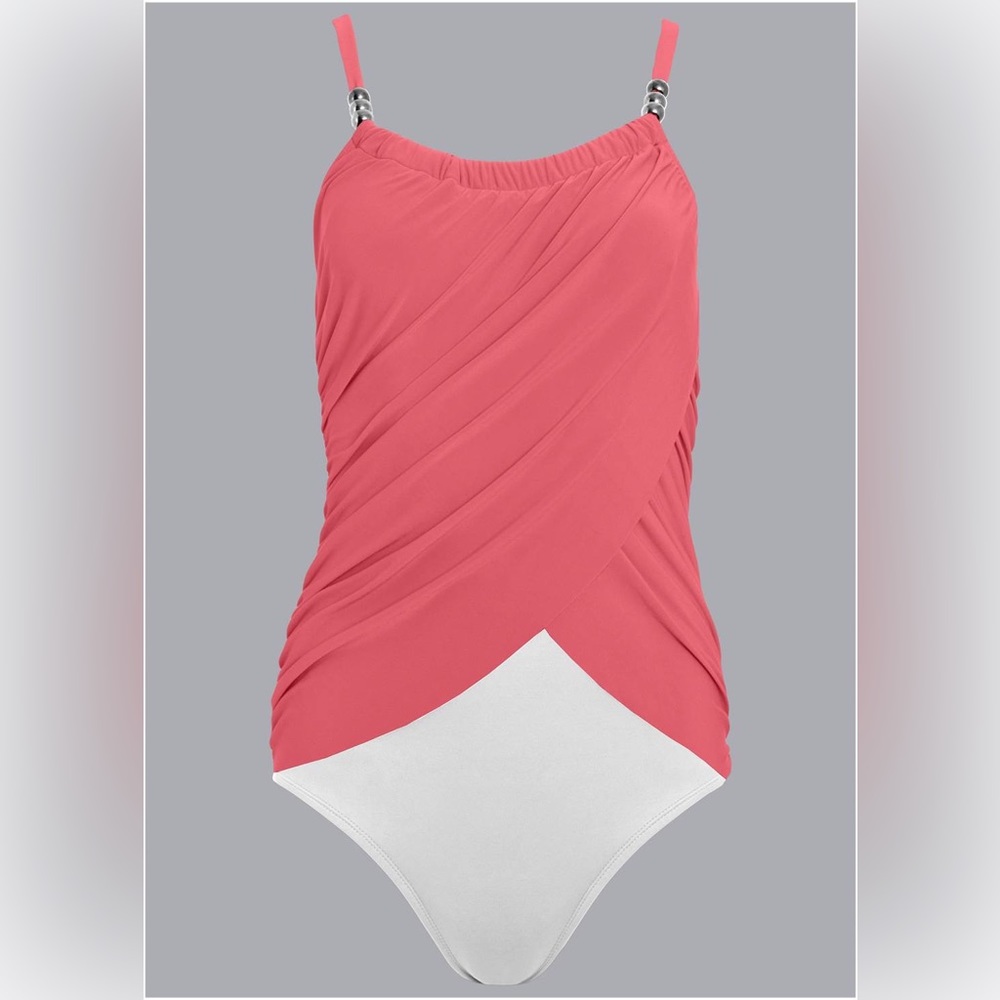 Slimming Draped One Piece Swim Suit